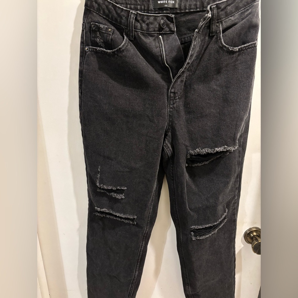 White Fox Distressed Black Jeans NWOT